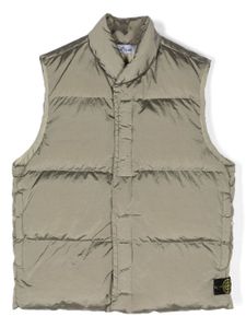 Stone Island Junior gilet matelassé à patch logo - Gris