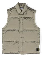 Stone Island Junior gilet matelassé à patch logo - Gris