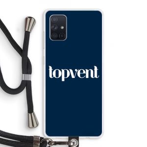 Topvent Navy: Samsung Galaxy A71 Transparant Hoesje met koord