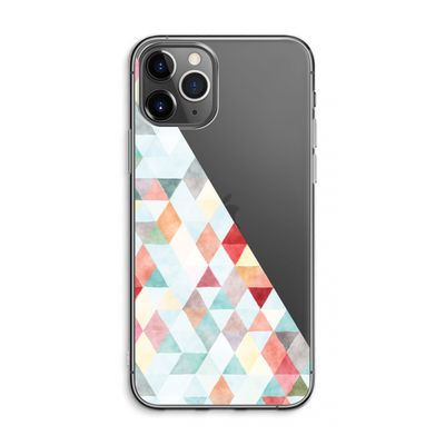 Gekleurde driehoekjes pastel: iPhone 11 Pro Max Transparant Hoesje
