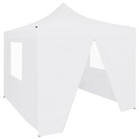 Partytent met 4 zijwanden inklapbaar 3x3 m staal wit Partytent met 4 zijwanden inklapbaar 3x3 m staal wit