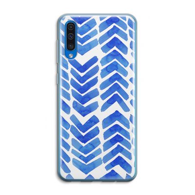 Blauwe pijlen: Samsung Galaxy A50 Transparant Hoesje