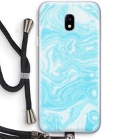 Waterverf blauw: Samsung Galaxy J3 (2017) Transparant Hoesje met koord