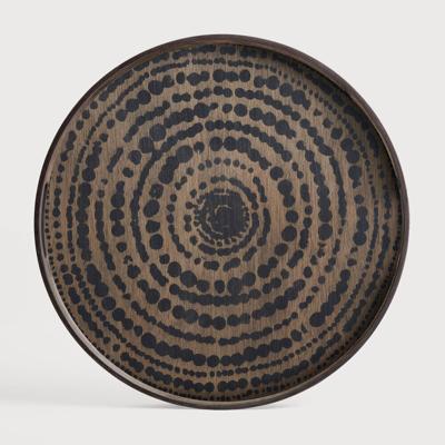 Ethnicraft Rond Dienblad 'Tribal Quest' 48cm, kleur Zwart