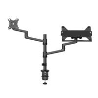 Neomounts DS20-425BL2 Monitorarm met laptophouder 17-27" - ruimtebesparend