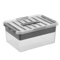 Opberg box/opbergdoos met vakverdeling tray - 15 liter - 40 x 30 x 18 cm - kunststof