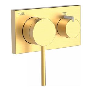 Douchekraan Tres 3V | Inbouw | Mengkraan | Excl.Inbouwdeel | 3-weg | Rond | 24k Goud mat