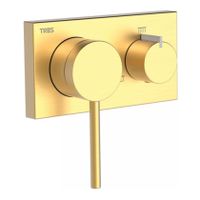 Douchekraan Tres 3V | Inbouw | Mengkraan | Excl.Inbouwdeel | 3-weg | Rond | 24k Goud mat