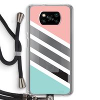 Strepen pastel: Xiaomi Poco X3 NFC Transparant Hoesje met koord