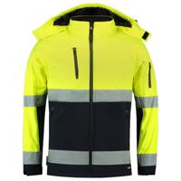 Tricorp softshell jack - Bi-color - Safety - 403007 - fluor geel/marine blauw - maat XL Tricorp softshell jack - Bi-color - Safety - 403007 - fluor geel/marine blauw - maat XL