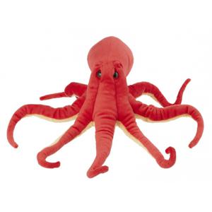 Nature Planet pluche knuffeldier - Octopus/Intvis - rood - 32 cm - zeedieren