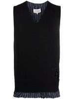Maison Margiela débardeur à ourlet rayé - Noir