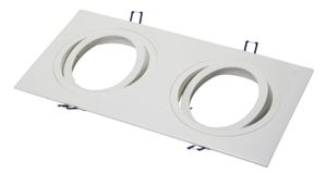 AR111 armatuur, 2 voudig rechthoekig wit 180mm 355mm 148-035 Tronix