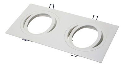 AR111 armatuur, 2 voudig rechthoekig wit 180mm 355mm 148-035 Tronix