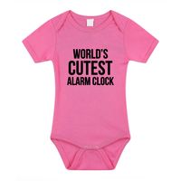 Worlds cutest alarm clock cadeau baby rompertje roze meisjes