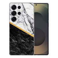 TPU Hoesje Samsung Galaxy S25 Ultra - Marble White Black Backcover TPU Hoesje Samsung Galaxy S25 Ultra - Marble White Black Backcover