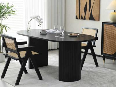Ovale eettafel LUNARA 180 cm zwart eik