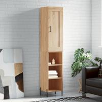 Hoge kast 34,5x34x180 cm bewerkt hout sonoma eikenkleurig