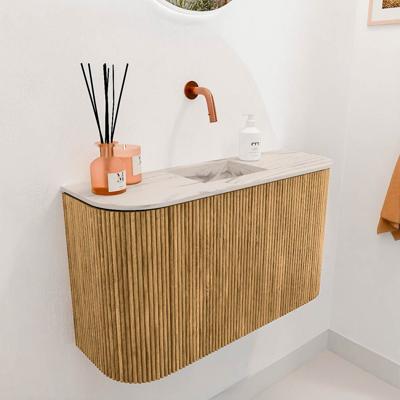Toiletmeubel Mondiaz Joya Dlux | 73.2 cm | Meubelkleur Oak | Faye wastafel Nata Wasbak Midden | Zonder kraangat(en)