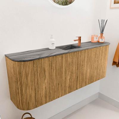 Toiletmeubel Mondiaz Joya Dlux | 113.2 cm | Meubelkleur Oak | Faye wastafel Sombra Wasbak Midden | 1 kraangat