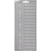 Creativ Company Stickers, hyvaa pääsiäistä, vel 10x23 cm, zilver, 1 vel