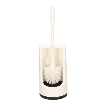WC-borstel/toiletborstel met randreiniger inclusief houder wit 41 cm van kunststof