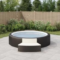 Spa-bankjes met kussens 2 st poly rattan zwart Spa-bankjes met kussens 2 st poly rattan zwart