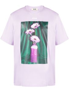 MSGM t-shirt en coton biologique à imprimé graphique - Violet