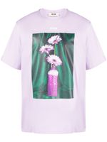 MSGM t-shirt en coton biologique à imprimé graphique - Violet - thumbnail