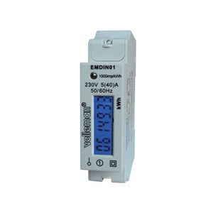 EENFASIGE kWh-METER VOOR DIN-RAIL MONTAGE - 1 MODULE