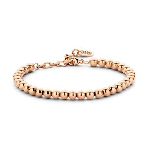 CO88 Collection Elemental 8CB 90248 Stalen Armband met Beads - Grootte 5 mm - Lengte 17 + 4 cm - Rosékleurig