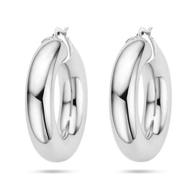 Oorringen Ronde buis zilver 8,5 x 35,5 mm