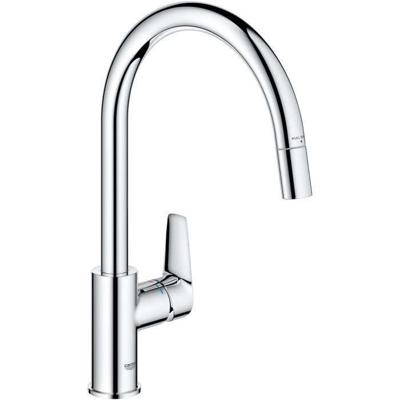 Keukenkraan - Eéngreepsspoelbakmengkraan - Chroom - Hoge C-vormige uitloop - Uittrekbare perlator - GROHE StartEdge - 30550000