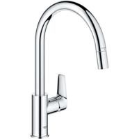 Keukenkraan - Eéngreepsspoelbakmengkraan - Chroom - Hoge C-vormige uitloop - Uittrekbare perlator - GROHE StartEdge - 30550000