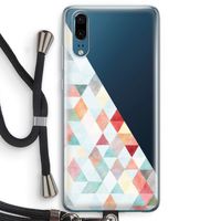 Gekleurde driehoekjes pastel: Huawei P20 Transparant Hoesje met koord