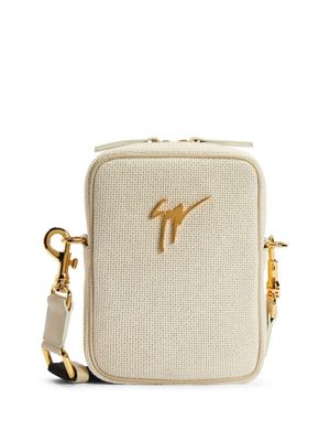 Giuseppe Zanotti sac porté épaule Thoby à plaque logo - Tons neutres