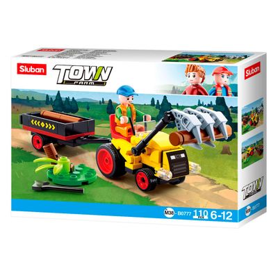 Sluban - traktor met boomstammen