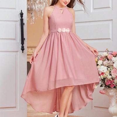 Teen Girls Dusty Pink Halter High Low Hem Appliques Party Dress Dusty Pink / 8-9Y