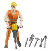 Bruder bworld bouwvakker met toebehoren 1:16