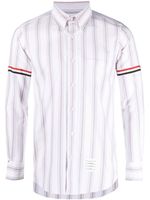 Thom Browne chemise rayée à manches longues - Blanc