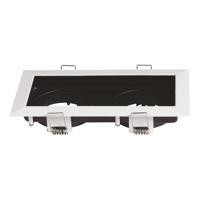 Durham Dubbel LED Inbouwspot - Kantelbaar armatuur - 10x18 cm - GU10 Fitting incl. lamphouder - Vierkant - IP20 voor binnen - Wit