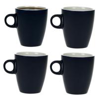 Cosy & trendy Koffiekopjes/bekers - 8x - donkerblauw - 190 ml - Keramiek - Glans finish