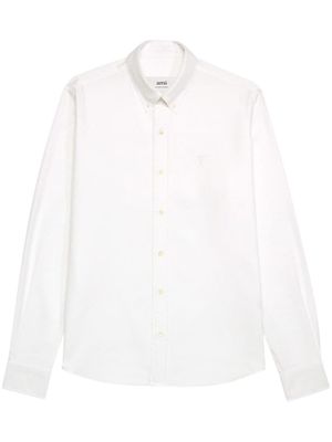 AMI Paris chemise en coton à boutonnière - Blanc