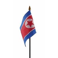 Noord Korea - mini vlaggetje van 10 x 15 cm op stokje - Landen vlag - H27 cm - thumbnail