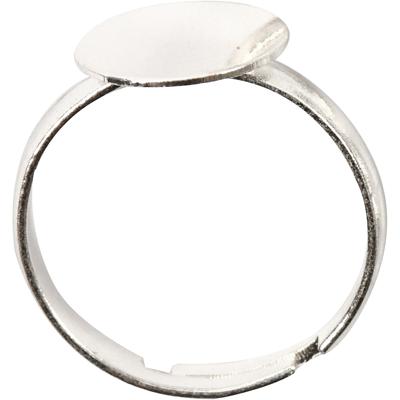 Creativ Company Ring voor de vinger, verzilverd, 3 stuk/ 1 doos