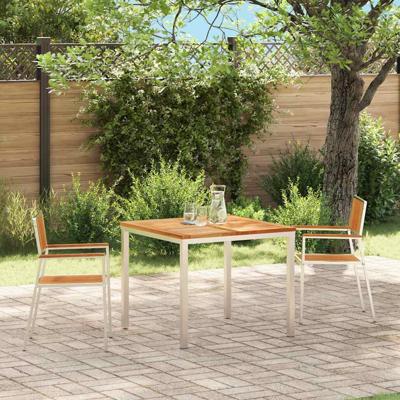 Tuinstoel 2 pcs Bruin 56 x 54.5 x 87cm Massief teakhout