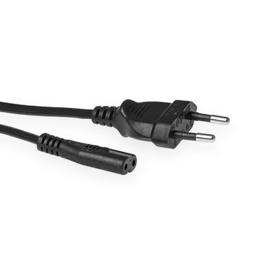 ACT AK5279 230V Stroomkabel Euro/C7 Female Zwart - 25 cm