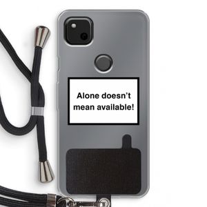 Alone: Pixel 4a Transparant Hoesje met koord