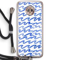 Blauwe golven: Motorola Moto G6 Transparant Hoesje met koord