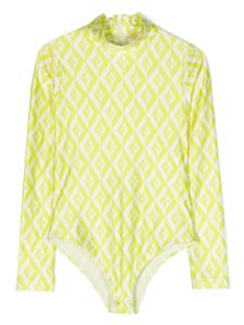 Elisabetta Franchi La Mia Bambina body à motif monogrammé - Jaune